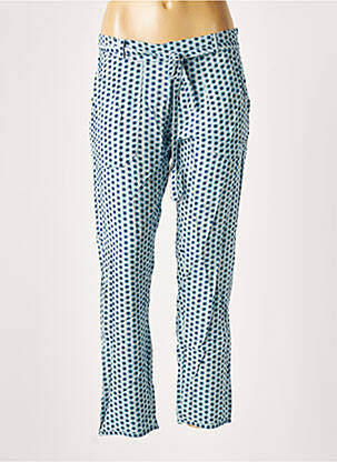Pantalon droit tissage popeline taille normale bleu DIPLODOCUS femme