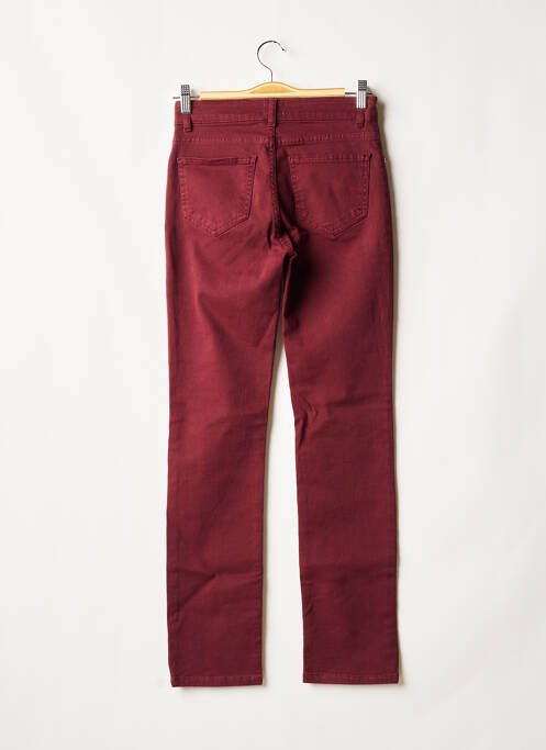 Jeans coupe slim broderie rivets taille normale rouge LA FEE MARABOUTEE femme