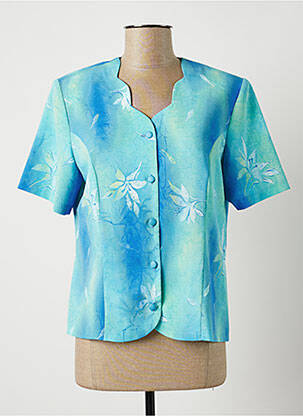 Chemisier coupe cintrée manches courtes bleu JEAN DELFIN femme
