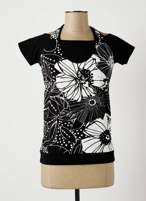 T-shirt stretch manches courtes noir JEAN DELFIN femme