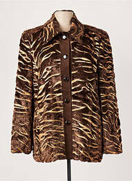 Manteau court coupe droite sans capuche marron JOMHOY femme