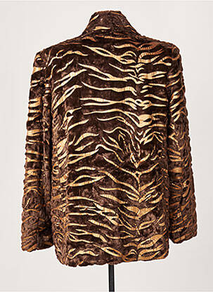 Manteau court coupe droite sans capuche marron JOMHOY femme