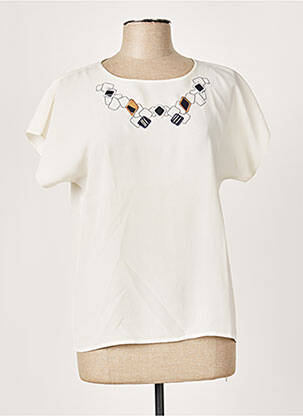 Blouse manches courtes manches courtes beige JEAN DELFIN femme