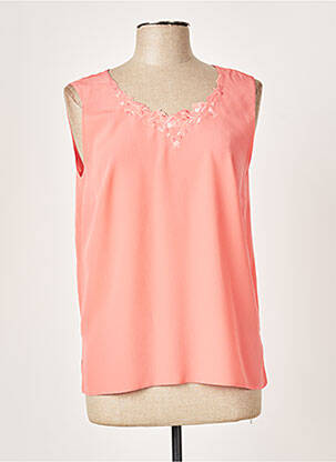 Top tissage crêpe sans manche orange FRANCOISE DE FRANCE femme