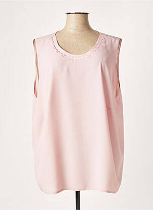 Blouse col rond sans manche rose FRANCOISE femme
