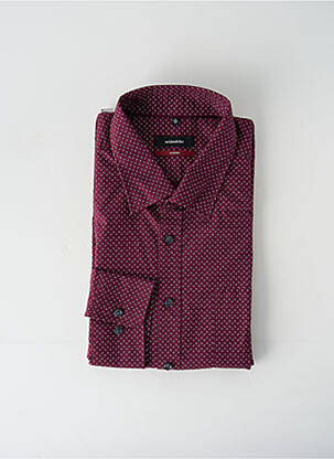 Chemise manches longues rouge SEIDEN STICKER pour homme