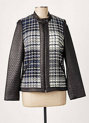 Veste casual col rond bleu FRANCE RIVOIRE femme