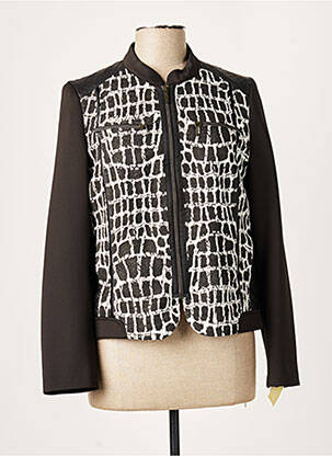 Veste casual col rond bleu FRANCE RIVOIRE femme