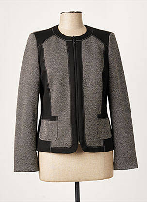Veste casual col rond gris FRANCE RIVOIRE femme