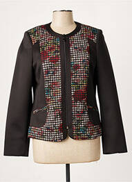 Veste casual col rond noir FRANCE RIVOIRE femme