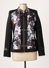 Veste casual col rond noir FRANCE RIVOIRE femme