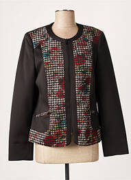 Veste casual col rond noir FRANCE RIVOIRE femme