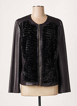 Veste casual col rond noir FRANCE RIVOIRE femme