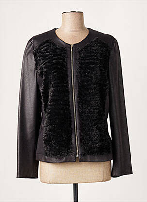 Veste casual col rond noir GD femme