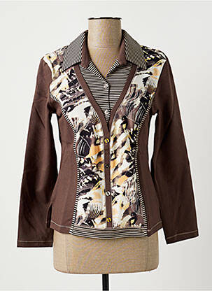 T-shirt manches longues manches longues marron FRANCE RIVOIRE femme