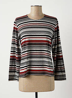 T-shirt manches 3/4 manches 3/4 gris FRANCE RIVOIRE femme
