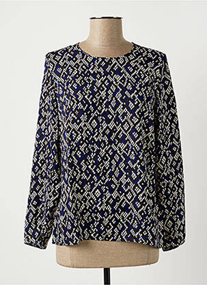 Blouse imprimé fantaisie manches longues bleu GUY DUBOUIS femme