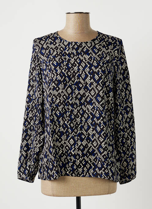Blouse tissage popeline manches longues bleu GUY DUBOUIS femme