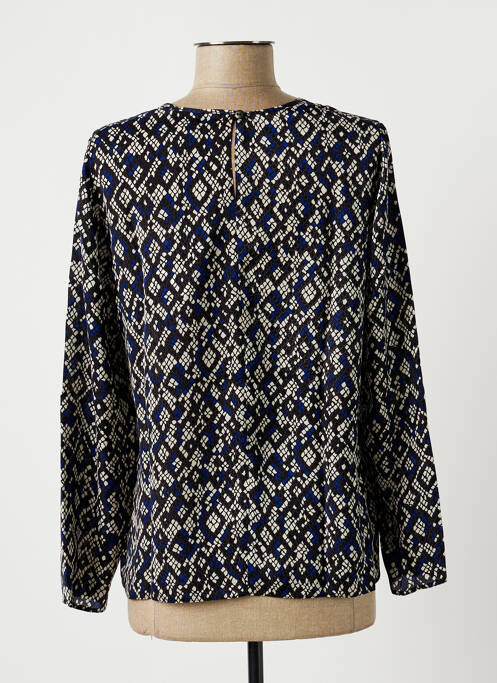 Blouse tissage popeline manches longues bleu GUY DUBOUIS femme