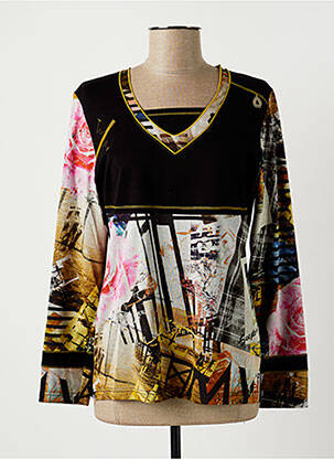 T-shirt imprimé fantaisie manches longues noir GUY DUBOUIS femme