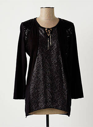 Top imprimé fantaisie manches longues noir MERI & ESCA femme