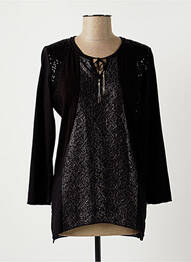 Top tissage jersey manches longues noir MERI & ESCA femme
