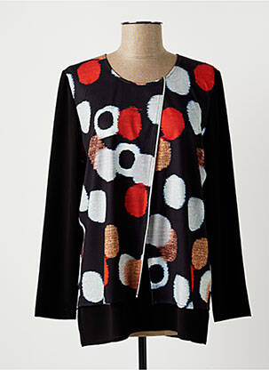 Blouse imprimé fantaisie manches longues noir FRANCE RIVOIRE femme