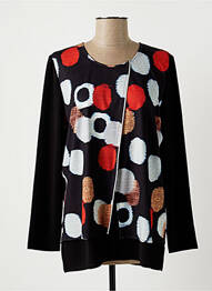 Blouse imprimé fantaisie manches longues noir FRANCE RIVOIRE femme