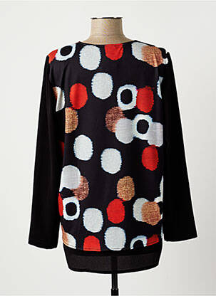 Blouse imprimé fantaisie manches longues noir FRANCE RIVOIRE femme