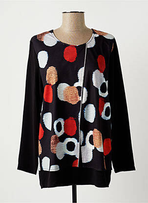 Blouse imprimé fantaisie manches longues noir GUY DUBOUIS femme