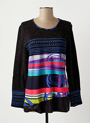 Top imprimé fantaisie manches longues gris GUY DUBOUIS femme