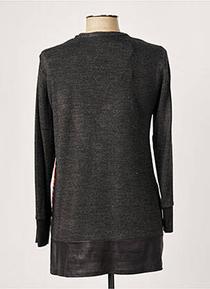 Pull tunique tissage chiné manches longues gris GUY DUBOUIS femme