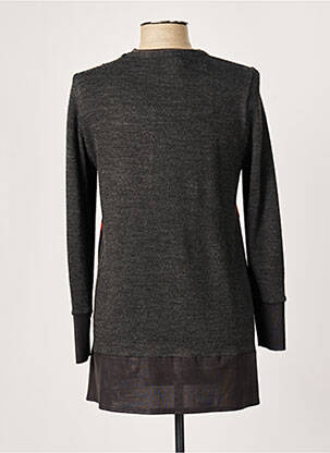 Pull tunique tissage chiné manches longues gris GUY DUBOUIS femme