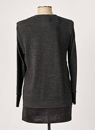 Pull tunique tissage chiné manches longues gris GUY DUBOUIS femme