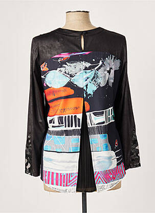Blouse imprimé fantaisie manches longues noir FRANCE RIVOIRE femme