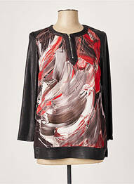 Blouse imprimé fantaisie manches longues noir GUY DUBOUIS femme