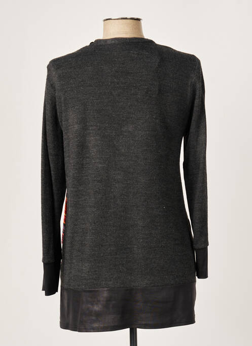 Pull tunique tissage chiné manches longues gris GUY DUBOUIS femme