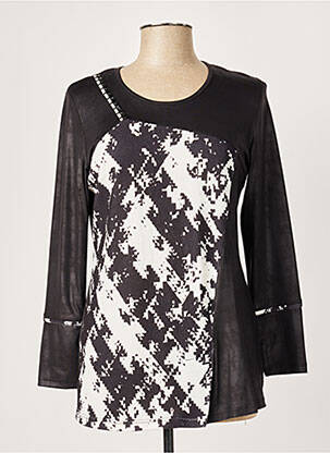 Top imprimé fantaisie manches longues noir MERI & ESCA femme