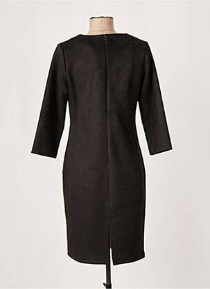 Robe mi-longue manches 3/4 manches 3/4 noir IMPULSION femme