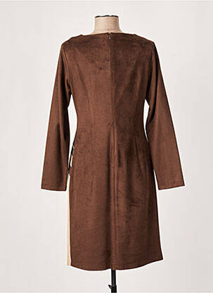 Robe mi-longue manches longues manches longues marron FRANCE RIVOIRE femme
