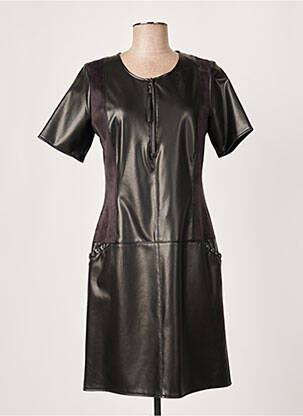 Robe mi-longue manches courtes manches courtes noir MERI & ESCA femme