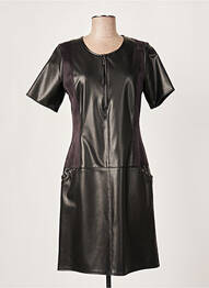 Robe mi-longue fermeture zippée au dos manches courtes noir MERI & ESCA femme
