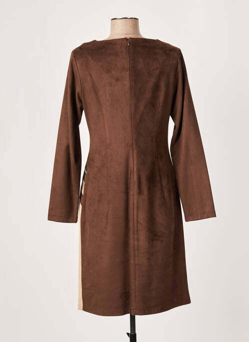 Robe mi-longue marron FRANCE RIVOIRE pour femme