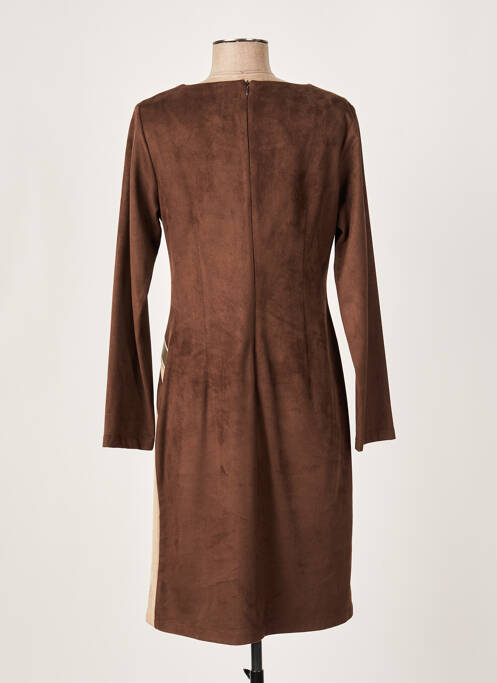 Robe mi-longue marron GUY DUBOUIS pour femme