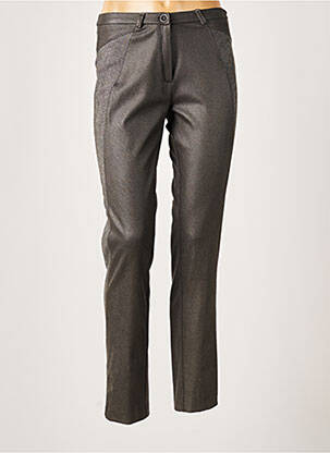 Pantalon droit fermeture zippée sous rabat boutonné taille normale violet MERI & ESCA femme