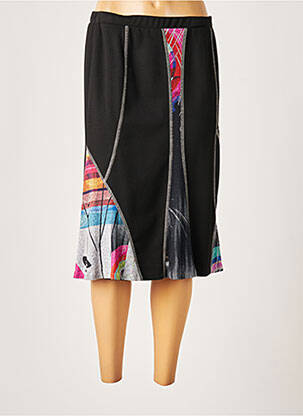 Jupe mi-longue stretch noir GUY DUBOUIS femme