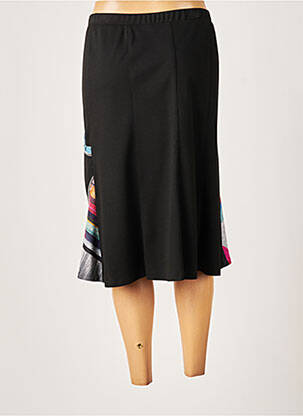 Jupe mi-longue stretch noir GUY DUBOUIS femme