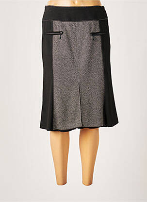 Jupe mi-longue coupe droite gris FRANCE RIVOIRE femme