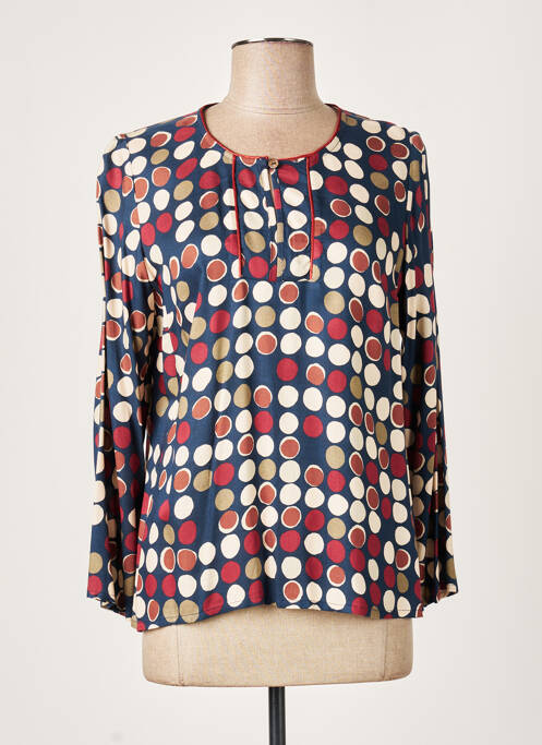 Blouse col rond manches longues bleu GUY DUBOUIS femme