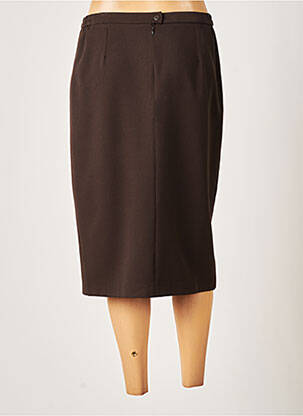 Jupe mi-longue stretch marron GUY DUBOUIS femme
